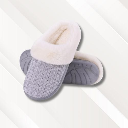 Chaussons à mémoire de forme | Femme Gris / 36-37