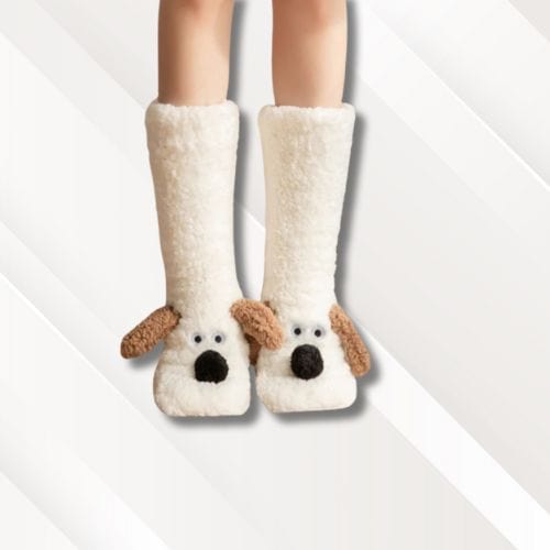 Chaussettes chaussons animaux | Femme Blanc / Taille unique
