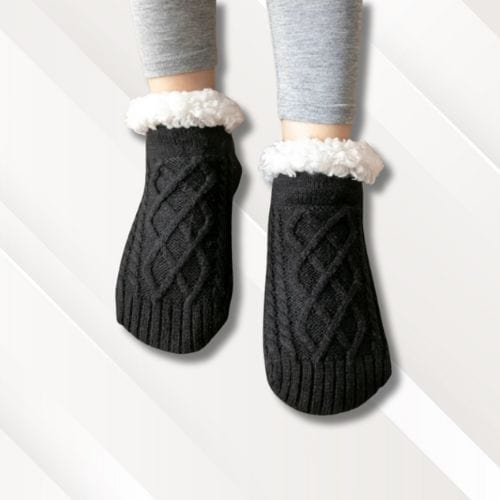 Chaussettes chaussons antidérapantes | Homme Noir / 35-39