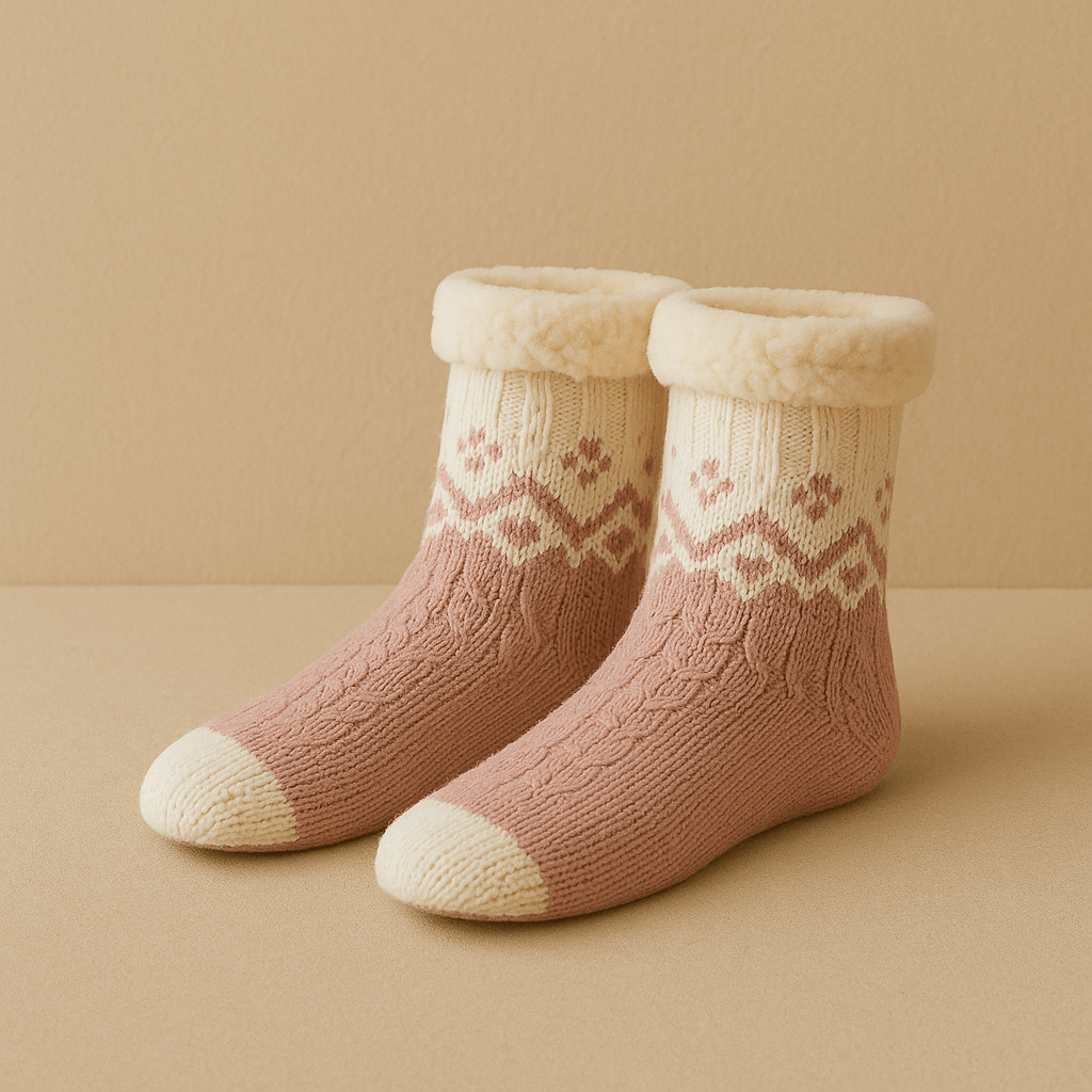 Chaussettes chaussons doux | Femme Rose / Taille unique