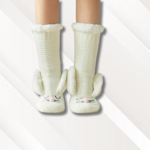 Chaussettes chaussons femme | Montantes Blanc / Taille unique