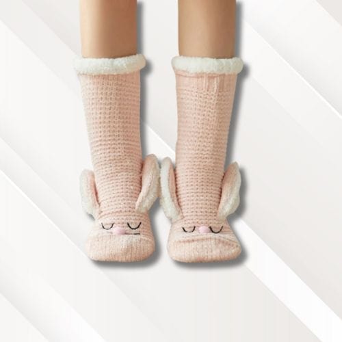 Chaussettes chaussons femme | Montantes Rose / Taille unique