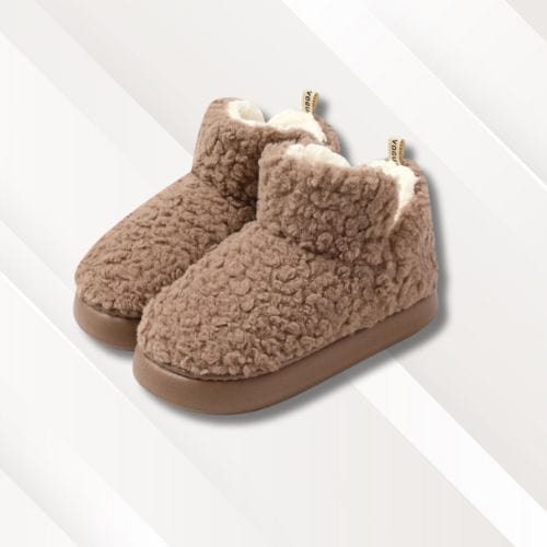 Chaussons bottes femme | Peau fourrure Marron / 40-41