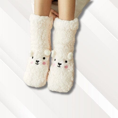 Chaussons chaussettes antidérapants | Femme Blanc / Taille unique