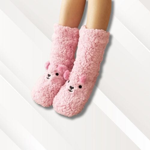 Chaussons chaussettes antidérapants | Femme Rose / Taille unique