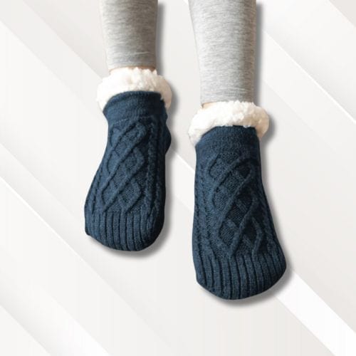 Chaussons chaussettes homme | Tricot Bleu / 35-39