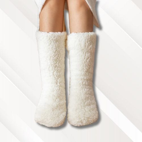 Chaussons chaussettes polaire | Femme Blanc / 36-43