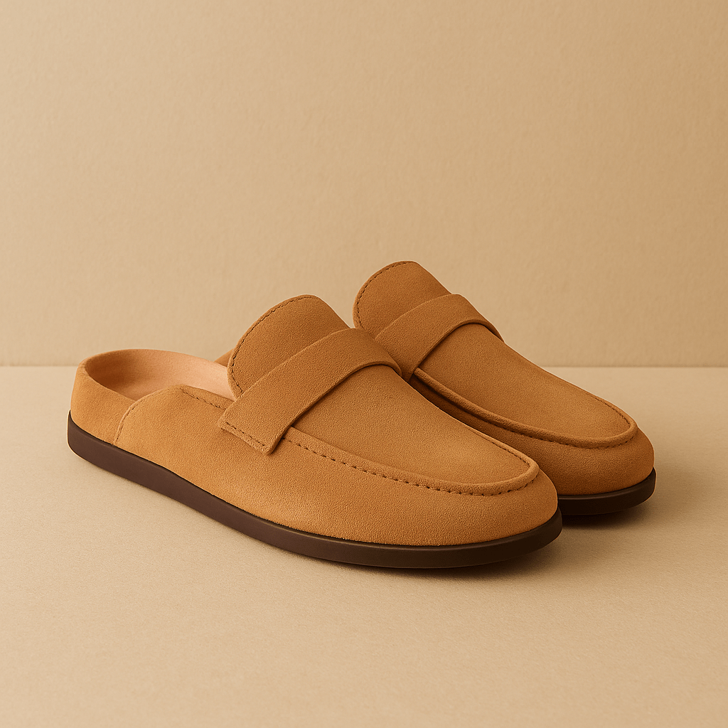 Chaussons cuir femme | Petits talons Brun / 36