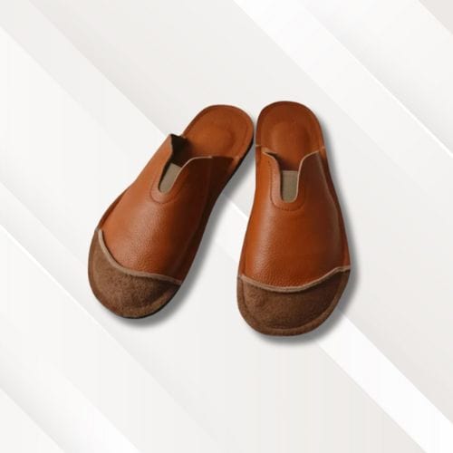 Chaussons cuir homme | Souples Marron / 39