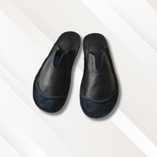 Chaussons cuir homme | Souples Noir / 39