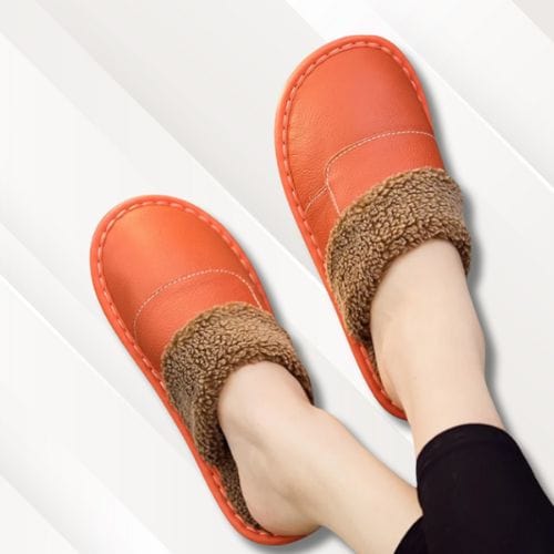 Chaussons de voyage | Homme en cuir Orange / 35