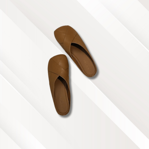 Chaussons en cuir pour femme Marron / 35