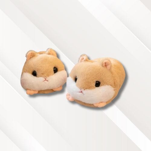 Chaussons femme | Avec têtes d'animaux Hamster marron / Taille unique