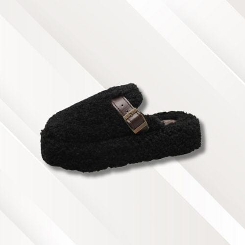 Chaussons femme | Cuir laine Noir / 35