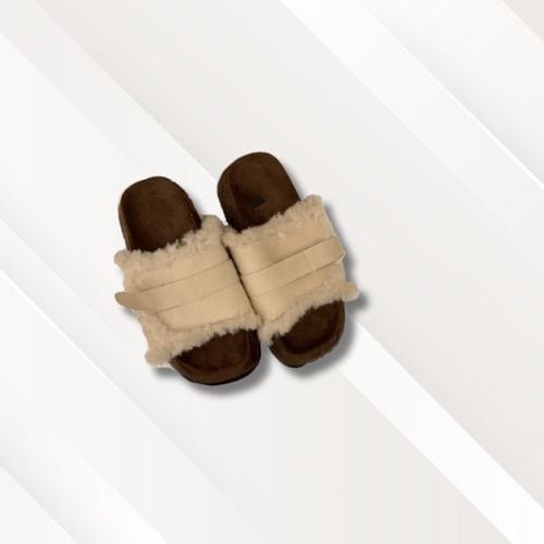 Chaussons femme | Plats glamours Blanc et marron / 35