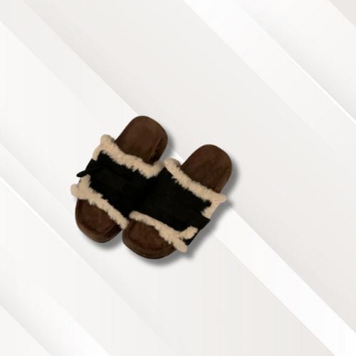 Chaussons femme | Plats glamours Noir et marron / 35