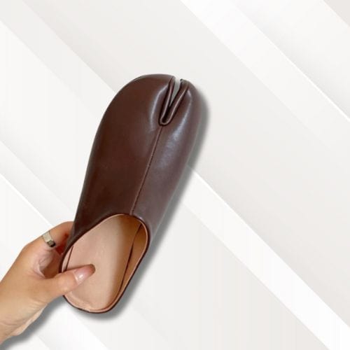 Chaussons femme | Simili cuir Marron / 31-32