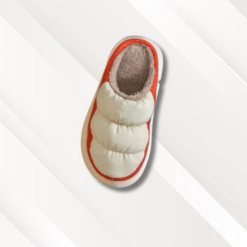 Chaussons homme chaud | Légers Blanc et rouge / 36-37