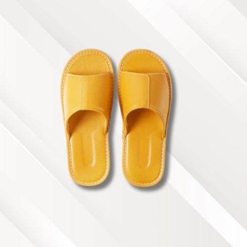 Chaussons homme cuir | Luxe Jaune / 35-36