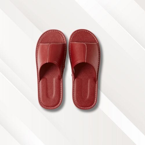 Chaussons homme cuir | Luxe Rouge / 35-36