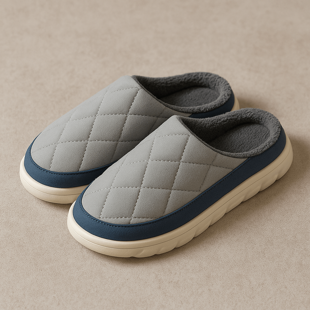 Chaussons homme semelles | Anti bruit Gris / 36-37