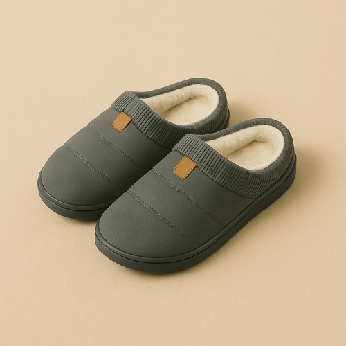 Chaussons mocassins fourrés | Homme Gris / 39-40