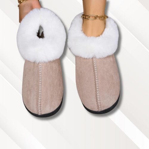 Chaussons montants fourrés femme | Mules Beige / 36-37