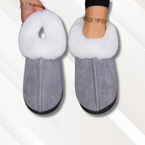Chaussons montants fourrés femme | Mules Gris / 36-37