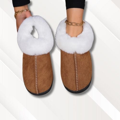 Chaussons montants fourrés femme | Mules Marron / 36-37