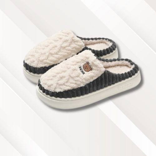 Chaussons mules femme | Tissu Beige / 36-37