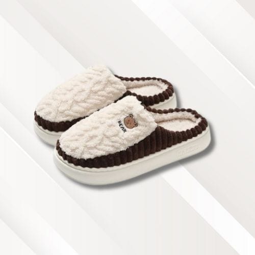 Chaussons mules femme | Tissu Marron / 36-37