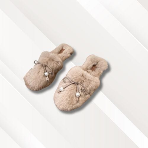 Chaussons mules fourrées | Femme Marron clair / 34-35
