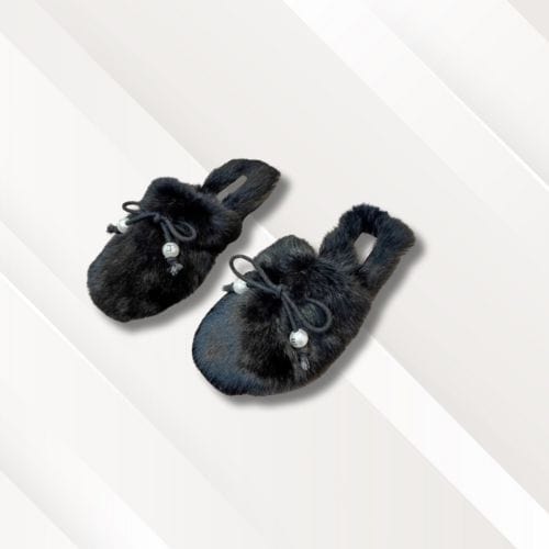 Chaussons mules fourrées | Femme Noir / 34-35