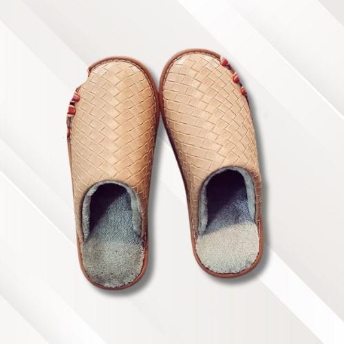 Chaussons mules homme | Cuir Beige / 37-38