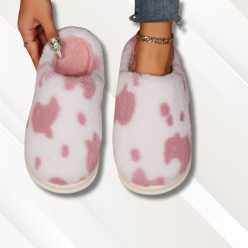 Chaussons vache | Femme Rose / 36-37