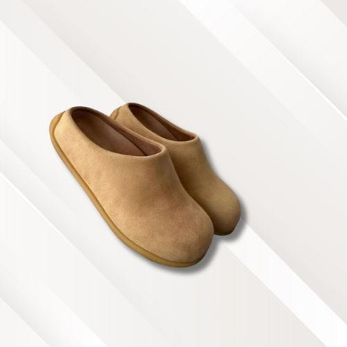Mules chaussons femme | Cuir chic Brun / 35