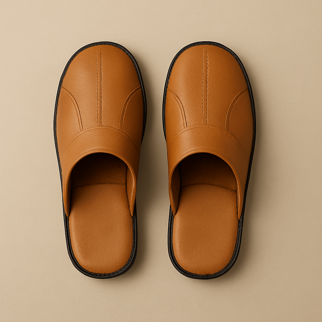 Pantoufles homme cuir | Luxe Ivoire / 35-36